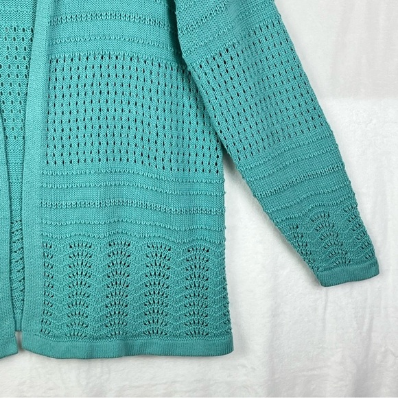 CJ Banks Plus Size Light Teal/Aqua Knit Cardigan Sweater Size 2X - Picture 7 of 12